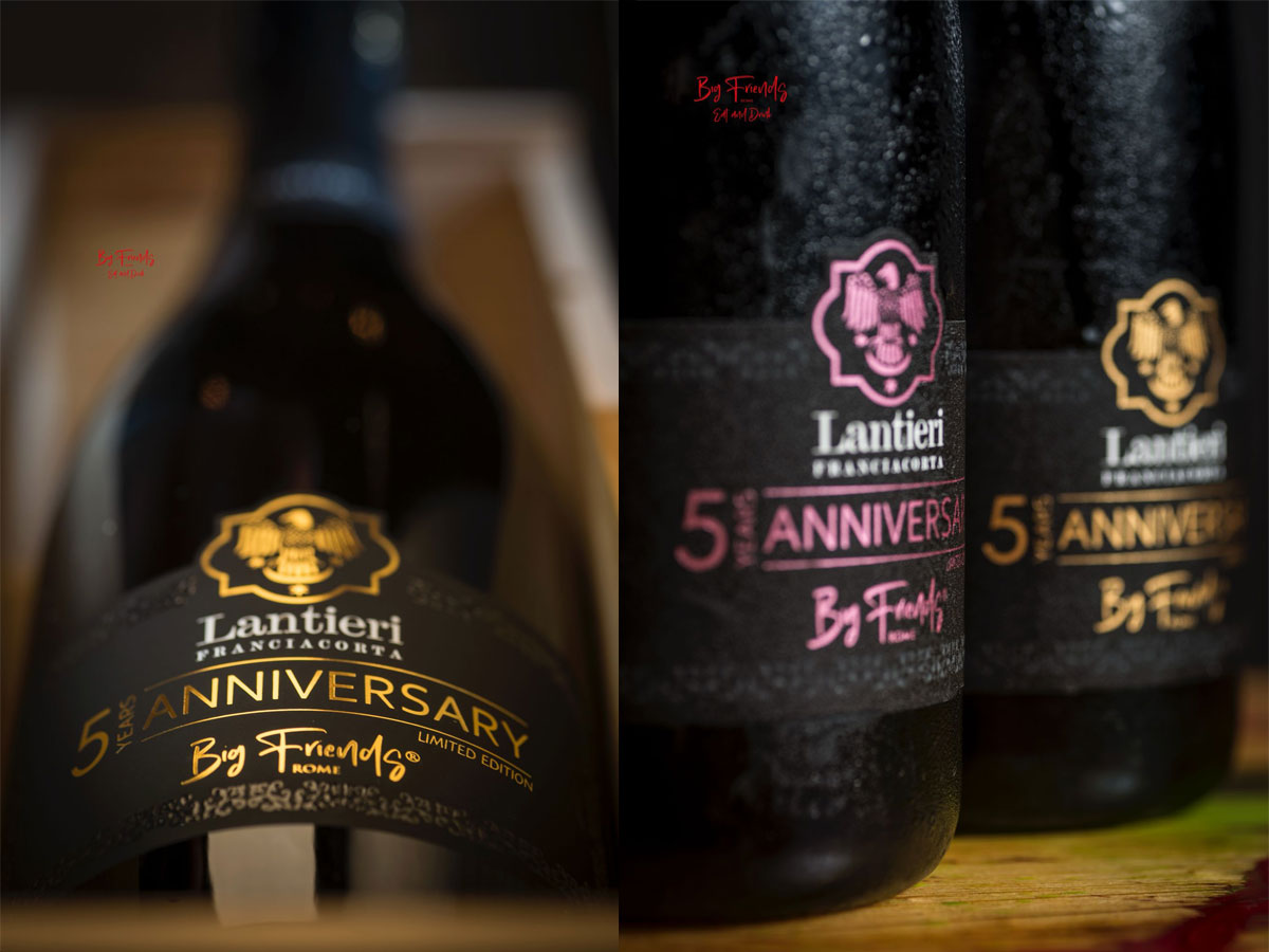 Presentazione Etichetta Franciacorta Lantieri, con dedica per i 5 Anni di Big Friends Rome.